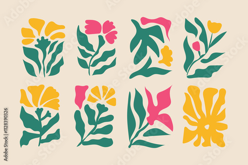 Abstract Floral Shapes Illustration