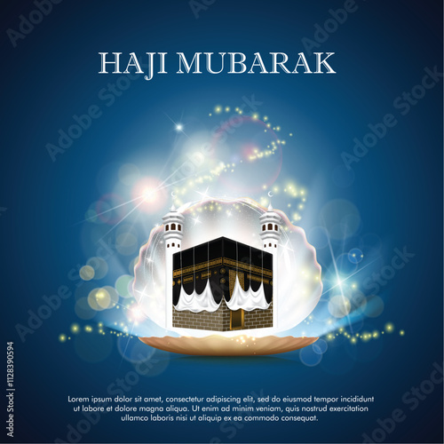 HAJI mubarak, haji vector illustration