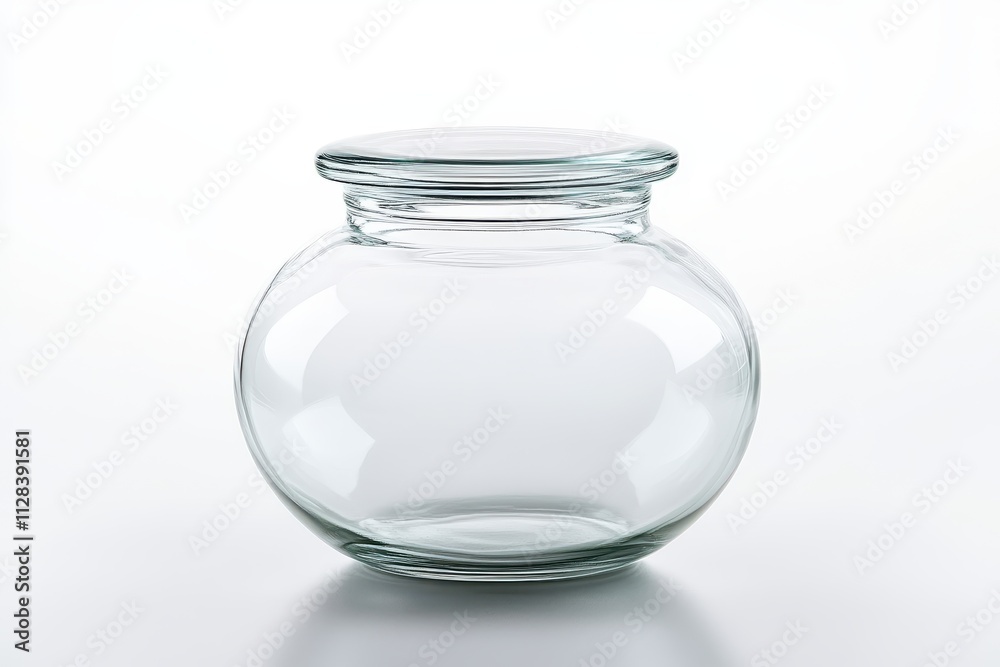 Clear glass jar with a lid; perfect for storing food, crafts, or other small items. Showcase your product in a clean, simple setting. Clear glass jar with a lid; perfect for storing food, crafts, or other small items. Showcase your product in a clean, simple setting.
