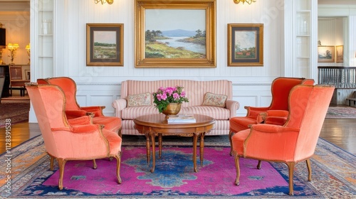 Cozy Coastal Living Room with Vibrant Decor