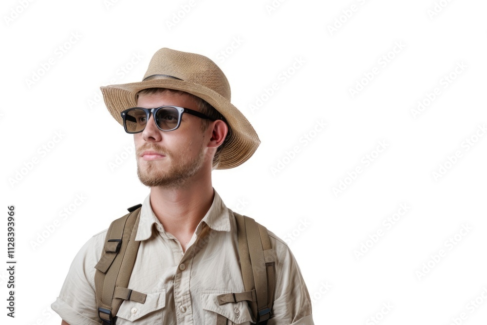 Young handsome tourist isolated on white Young handsome tourist isolated on white Young handsome tourist isolated on white Young handsome tourist isolated on white