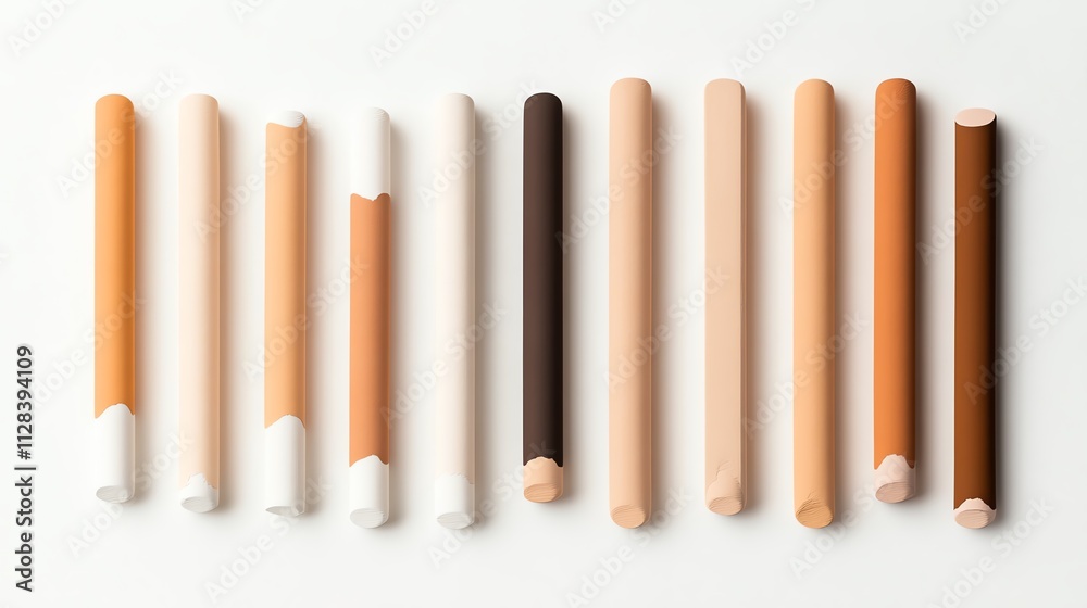 A set of bold body contour sticks displayed in gradient arrangements A set of bold body contour sticks displayed in gradient arrangements