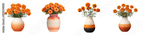 Wallpaper Mural Elegant gradient ceramic vase in warm tones of orange yellow and red holding a beautiful floral bouquet arrangement in a modern minimalist and style Torontodigital.ca