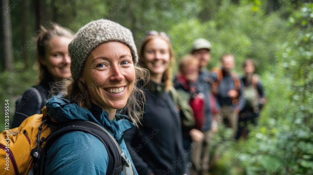 Environmentalists from Sweden smiling proudly while showcasing conservation projects in lush natural settings Environmentalists from Sweden smiling proudly while showcasing conservation projects in lush natural settings