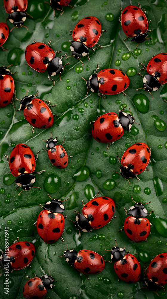 Obraz premium Ladybugs on Leaf