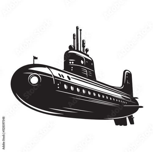 submarine silhouette vector illustration