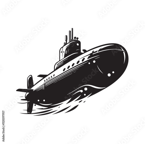 submarine silhouette vector illustration