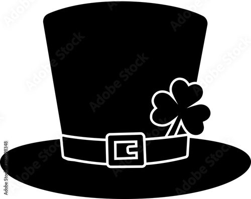 Patrick's day leprechaun hat silhouette vector.
Irish Elf hat silhouette.
Saint Patrick's Day element.
Good for greeting card,poster,banner,leaflet.
Transparent background.