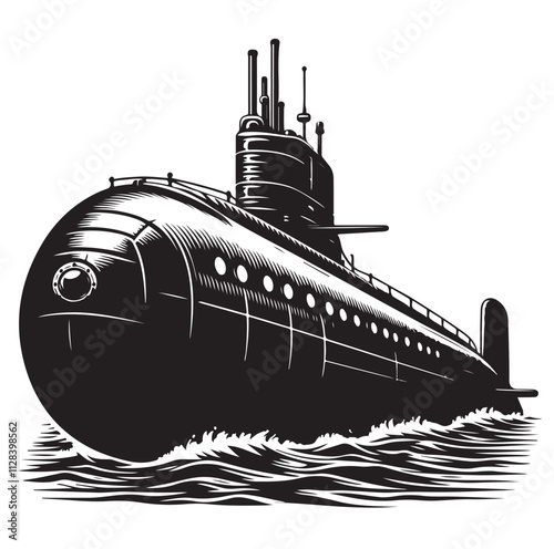 submarine silhouette vector illustration