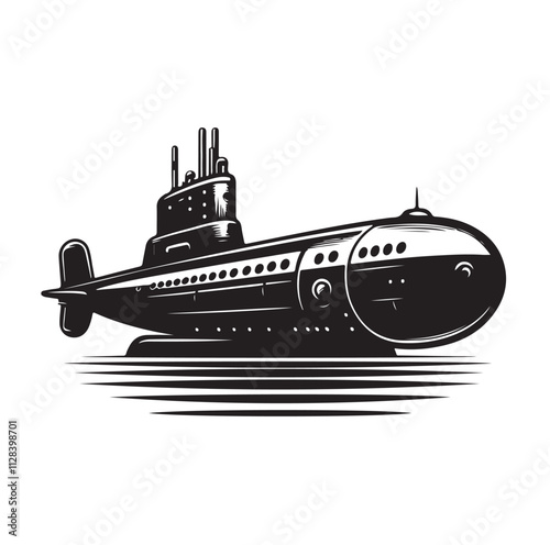 submarine silhouette vector illustration