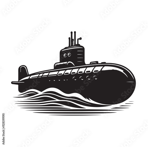 submarine silhouette vector illustration