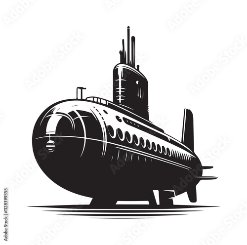 submarine silhouette vector illustration
