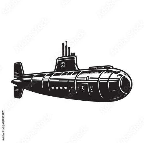 submarine silhouette vector illustration