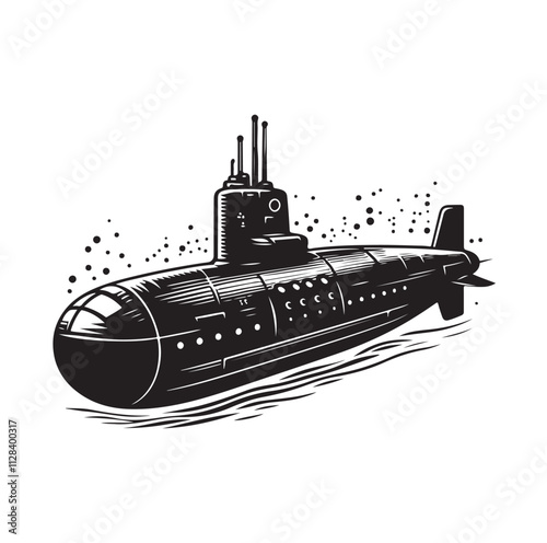 submarine silhouette vector illustration