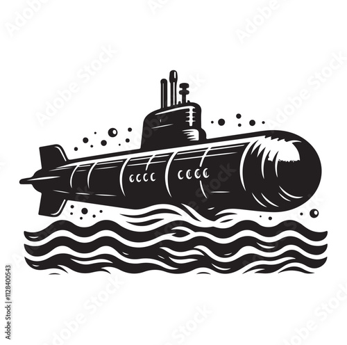 submarine silhouette vector illustration