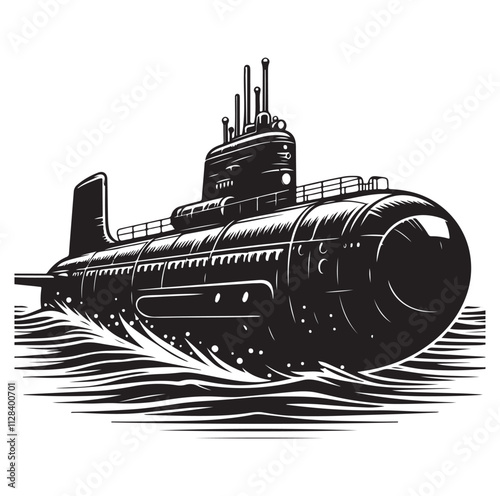 submarine silhouette vector illustration