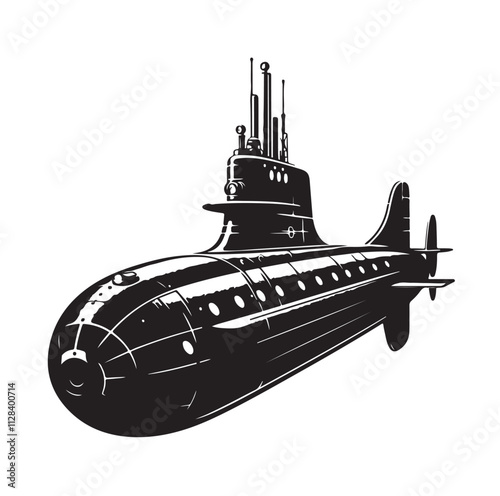 submarine silhouette vector illustration