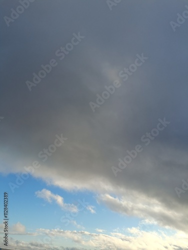 Unusual clouds in sky, Various colored clouds. Unusual and rare. Beauty in nature. 