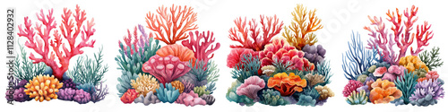 Breathtaking underwater scene showcasing a vibrant coral reef ecosystem filled with a diverse array of colorful marine organisms and flora  The image captures the natural beauty complexity
