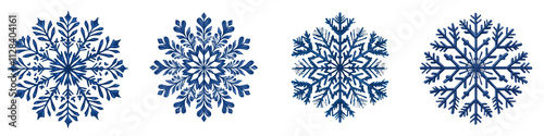 Elegant Snowflake Winter Design with Frosty Crystalline Patterns Beautiful abstract seasonal artwork with delicate ice crystal shapes and decorative floral elements