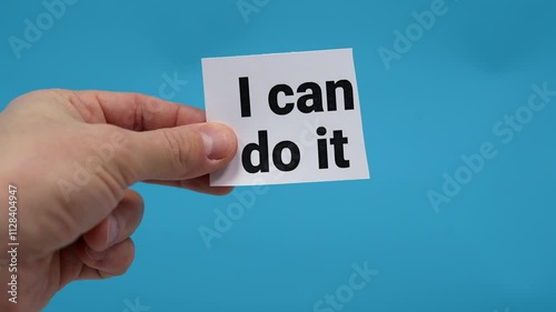 I can do it. Motivation. Blue background.