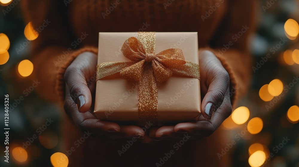 Cozy Christmas Gift Wrapped in Warm Hands Cozy Christmas Gift Wrapped in Warm Hands