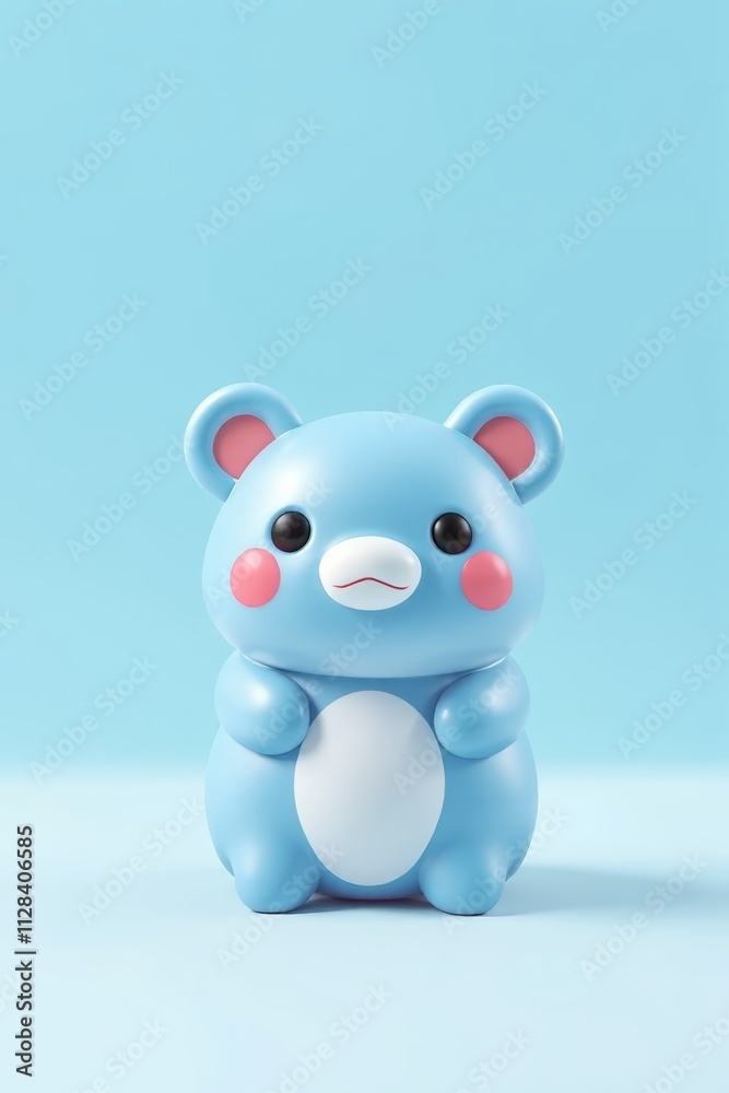 there is a blue bear toy sitting on a white surface there is a blue bear toy sitting on a white surface