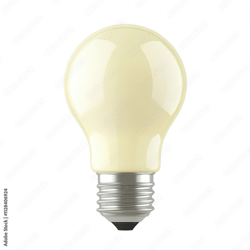 A light bulb, a light yellow color on transparent background, 3d rendering A light bulb, a light yellow color on transparent background, 3d rendering