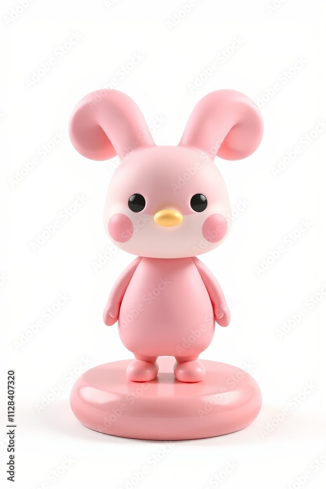 Fototapeta premium there is a pink toy with a yellow nose and a pink body
