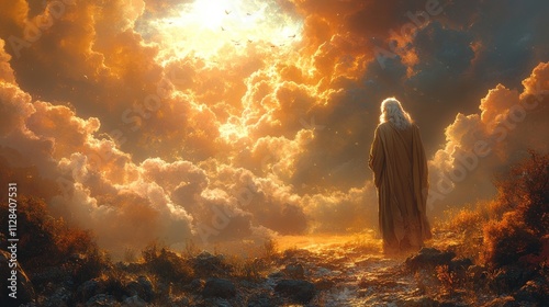 bible god makes promises to abraham genesis 15 digital illustration