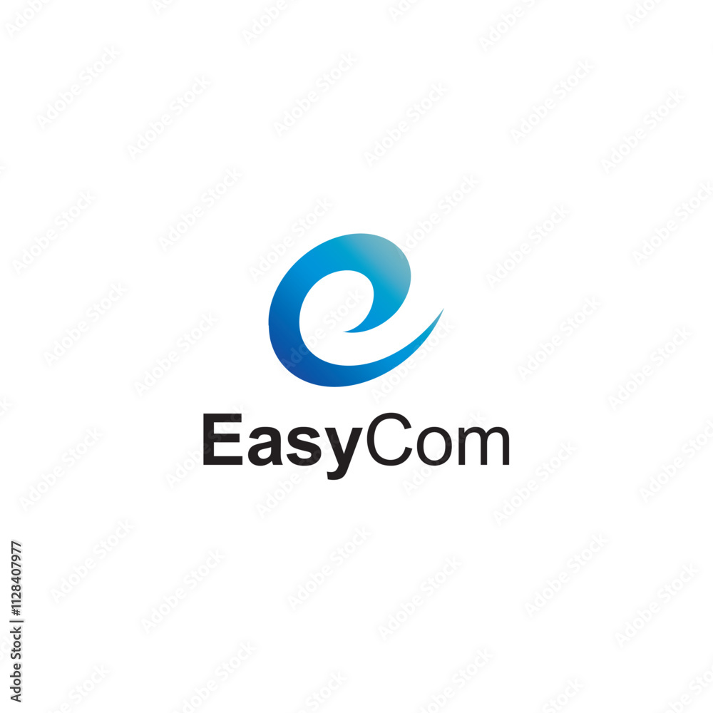 Easy Com abstract letter E logo design editable victor brand identity image Easy Com abstract letter E logo design editable victor brand identity image