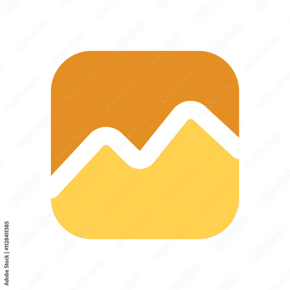 Abstract Pixel Art Landscape Orange Yellow Hills Abstract Pixel Art Landscape Orange Yellow Hills