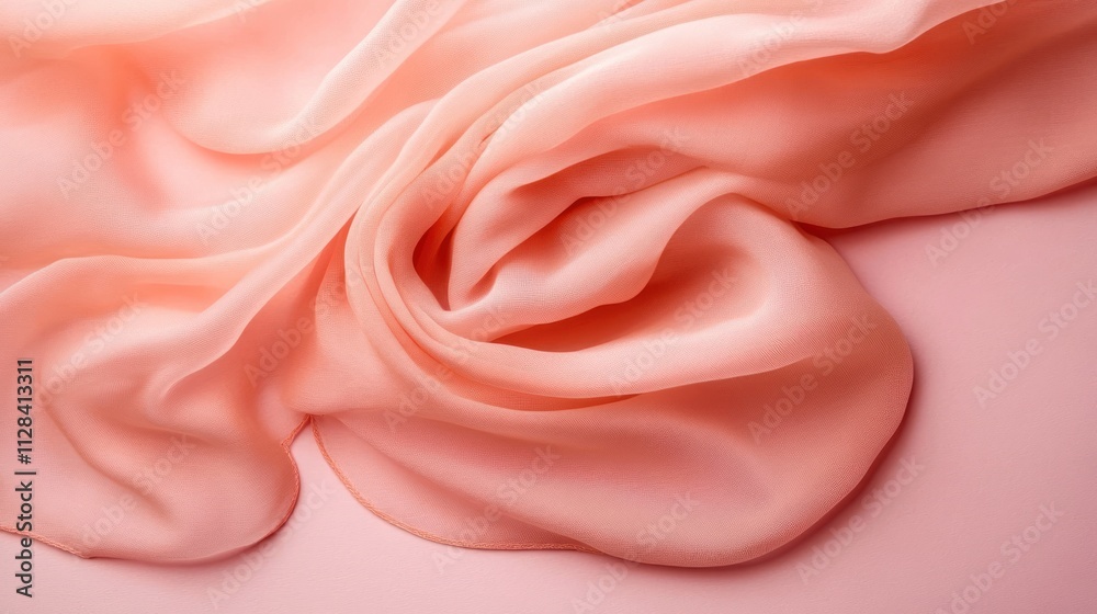 Obraz premium Soft, flowing peach fabric draped elegantly