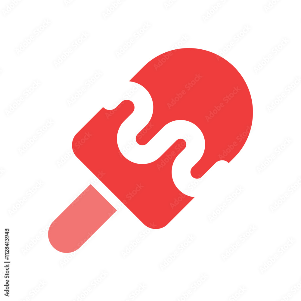 A pixelated red heart shaped like a lollipop A pixelated red heart shaped like a lollipop