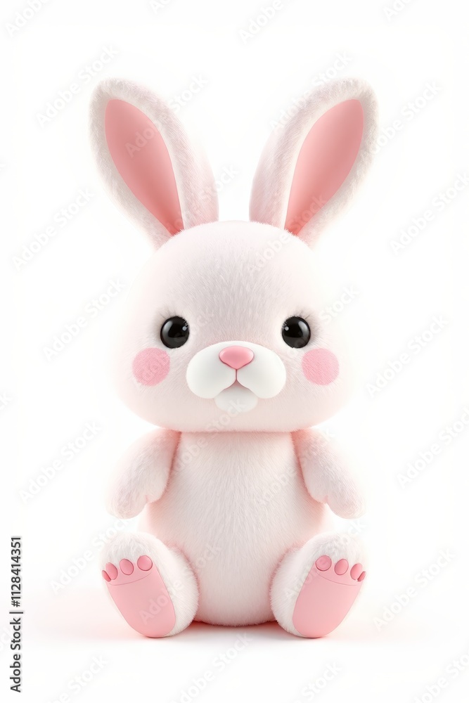 a close up of a stuffed rabbit sitting on a white surface a close up of a stuffed rabbit sitting on a white surface