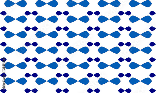 blue bow repeat pattern on white background, seamless patter design for fabric print, rapport image
