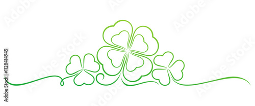 Clover line art style vector for st. patrick's day