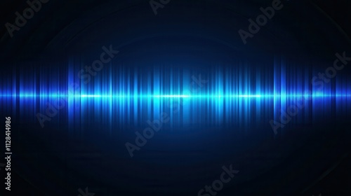 Blue Light Waves with Reflections on Dark Background for Music Visualizations