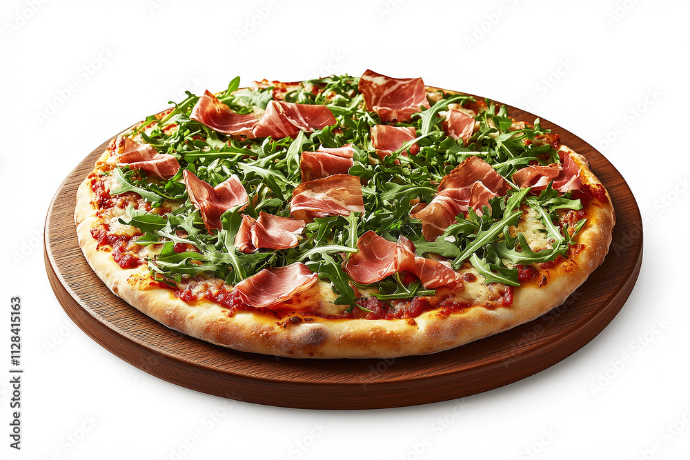 delicious fragrant pizza with tomatoes, basil, olives, green paprika and mushrooms. Italian pizza with spices, cheese and vegetables on white background delicious fragrant pizza with tomatoes, basil, olives, green paprika and mushrooms. Italian pizza with spices, cheese and vegetables on white background