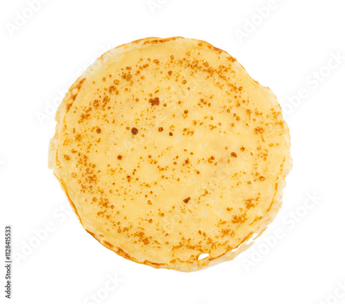Canvas Print Pancakes isolated, Eastern European crepe, thin blini, slapjack roll, popular mo