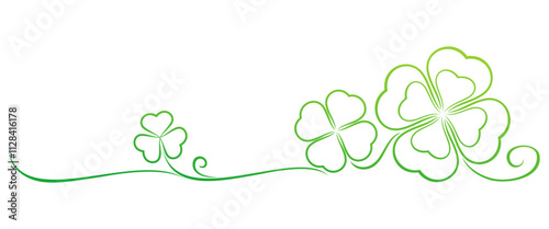 Clover line art style vector for st. patrick's day