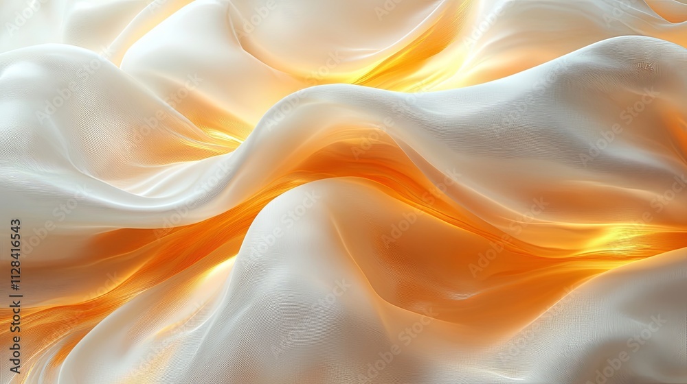 Obraz premium Flowing Abstract Ribbons in Gold and Cream Tones