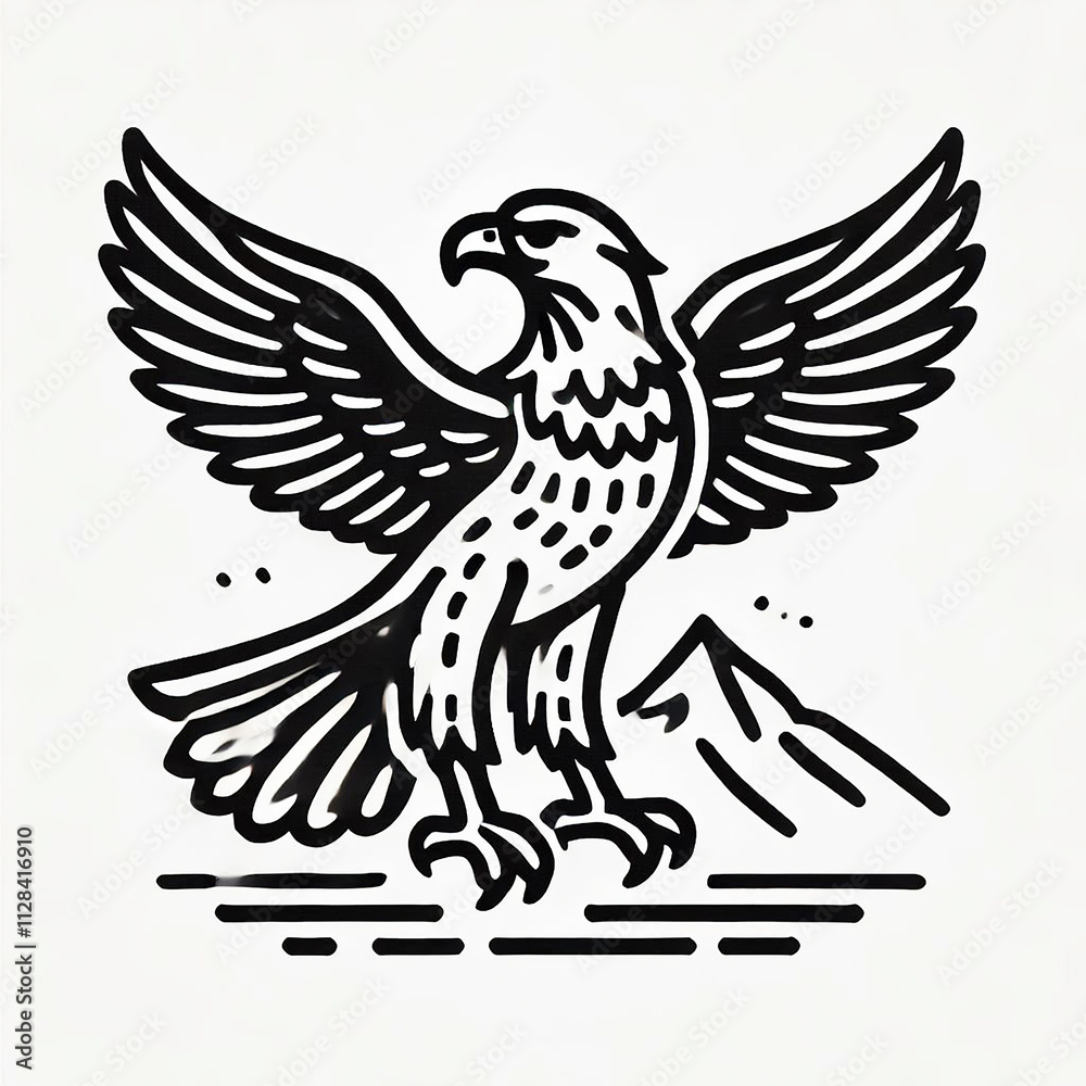 Eagle bird silhouette logo icon on white background Eagle bird silhouette logo icon on white background