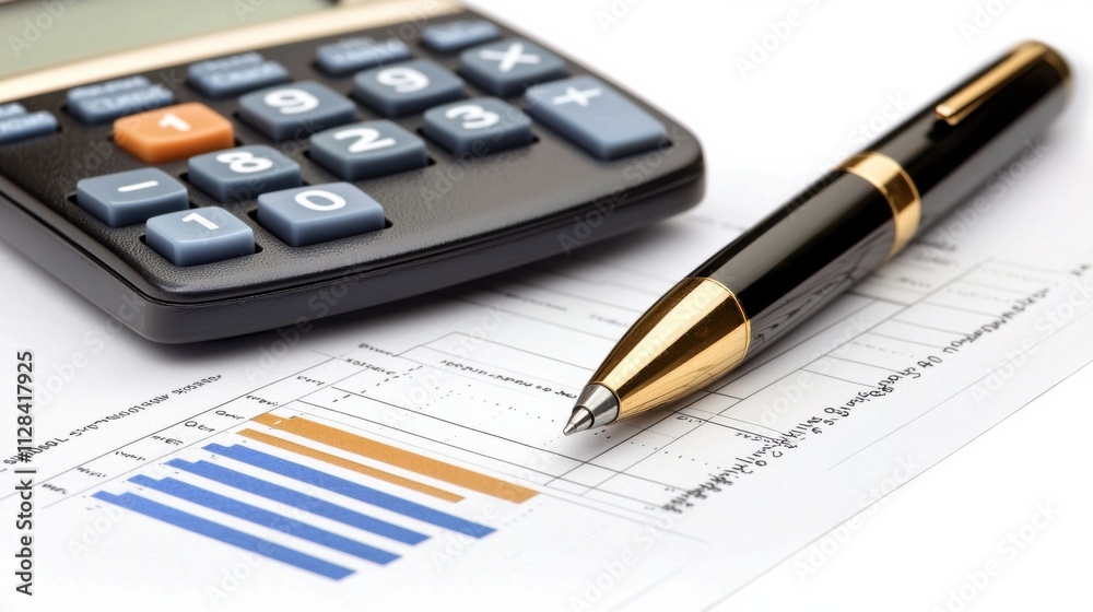 Financial Analysis Tools and Documents on Workplace Desk Financial Analysis Tools and Documents on Workplace Desk
