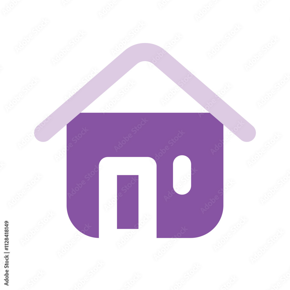 A Simple Purple House with a Light Purple Roof A Simple Purple House with a Light Purple Roof