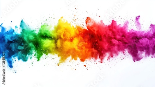 An explosion of colorful powder creating a vibrant, abstract background, representing creativity and artistic expression with a dynamic interplay of colors and movement.