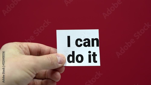 I can do it. Motivation. Red background.