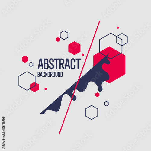 Background with abstract shapes. A template for design and creativity. The composition of the figures. The illustration is in a modern style, simple and concise design.