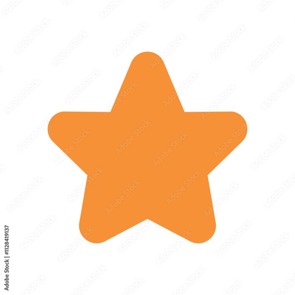 A simple orange pixelated five pointed star A simple orange pixelated five pointed star