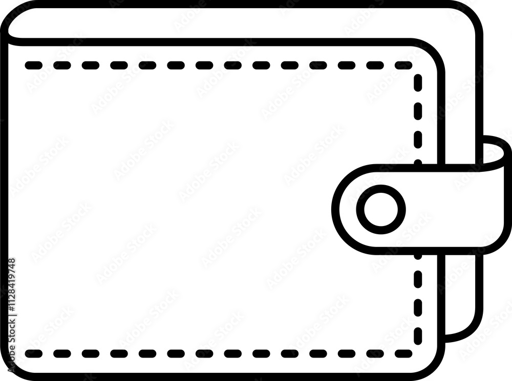 Wallet icon. Black line wallets on white background illustration